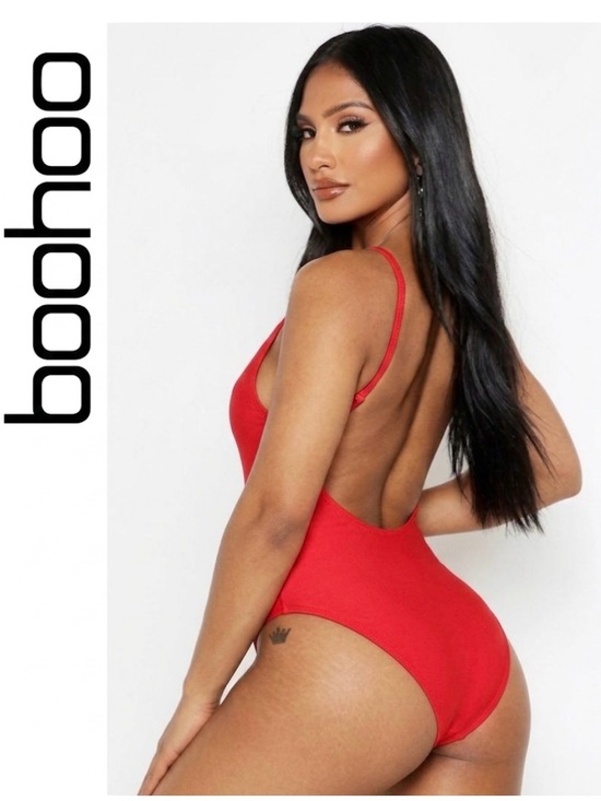 Boohoo Tops - NWT Boohoo Backless Strappy Slinky Bodysuit Red 2 Going Out Clubhouse Cosplay